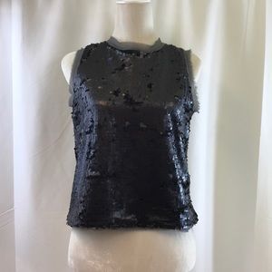 Who What Wear Dark Gray Sequin Tank Size Small